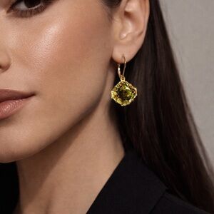 Luxe Sparkling yellow crystal Earrings
